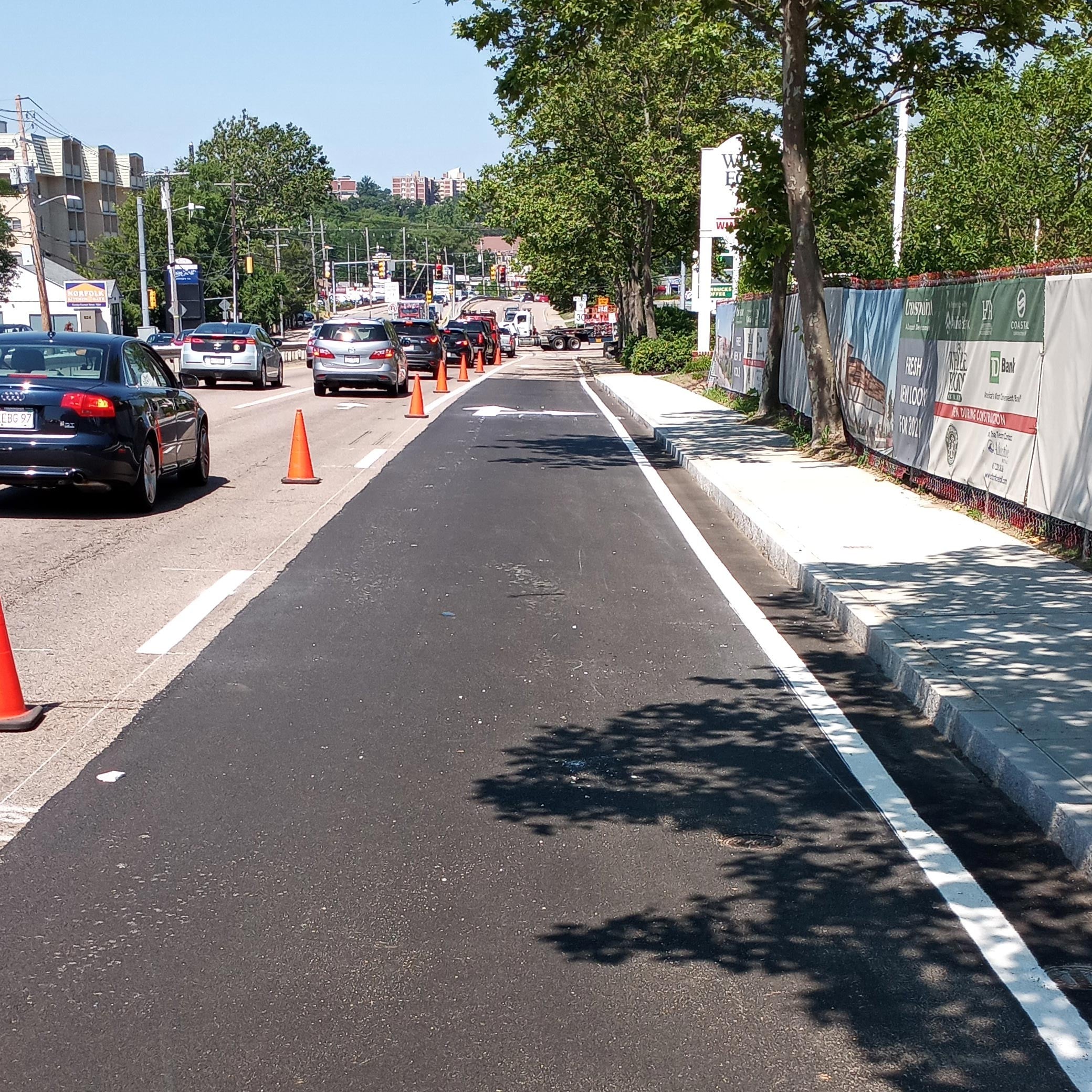 Image showing the right turn only lane installed in Framingham, MA