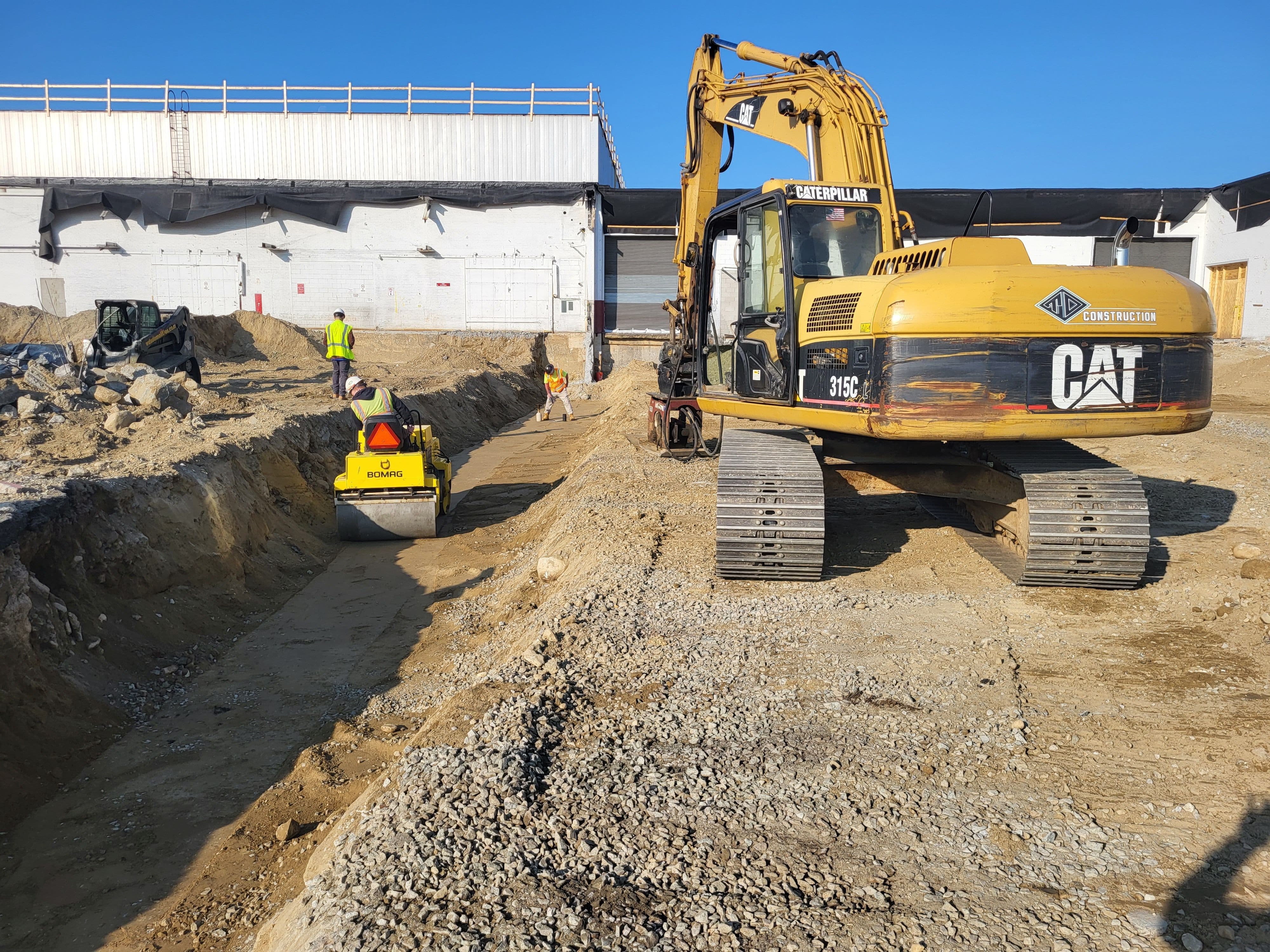 Excavation and backfilling operations for a new maintenance facility in Needham, Ma.